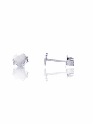 Dainty 925 Sterling Silver & 14K Gold Small Heart Stud Earrings - Perfect Gift of Luck!.