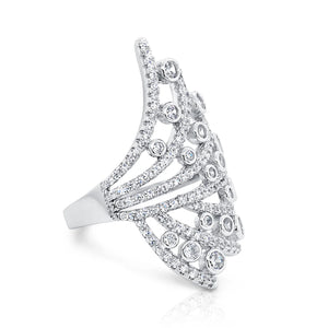 CZ Spiral Cocktail Ring in Sterling Silver