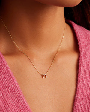 14K Diamond Alphabet Necklace