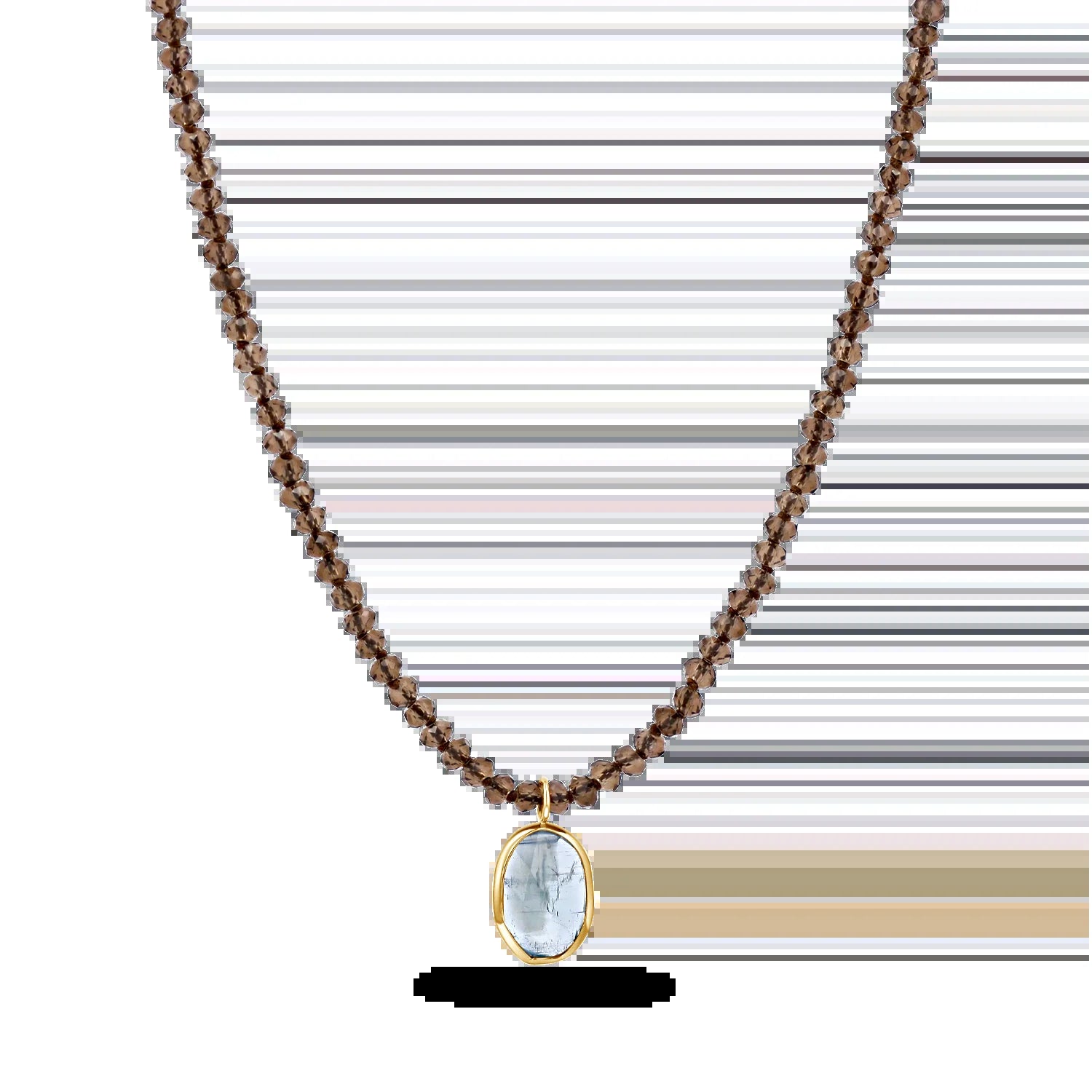Aquamarine Pendant Beaded Strand Necklace