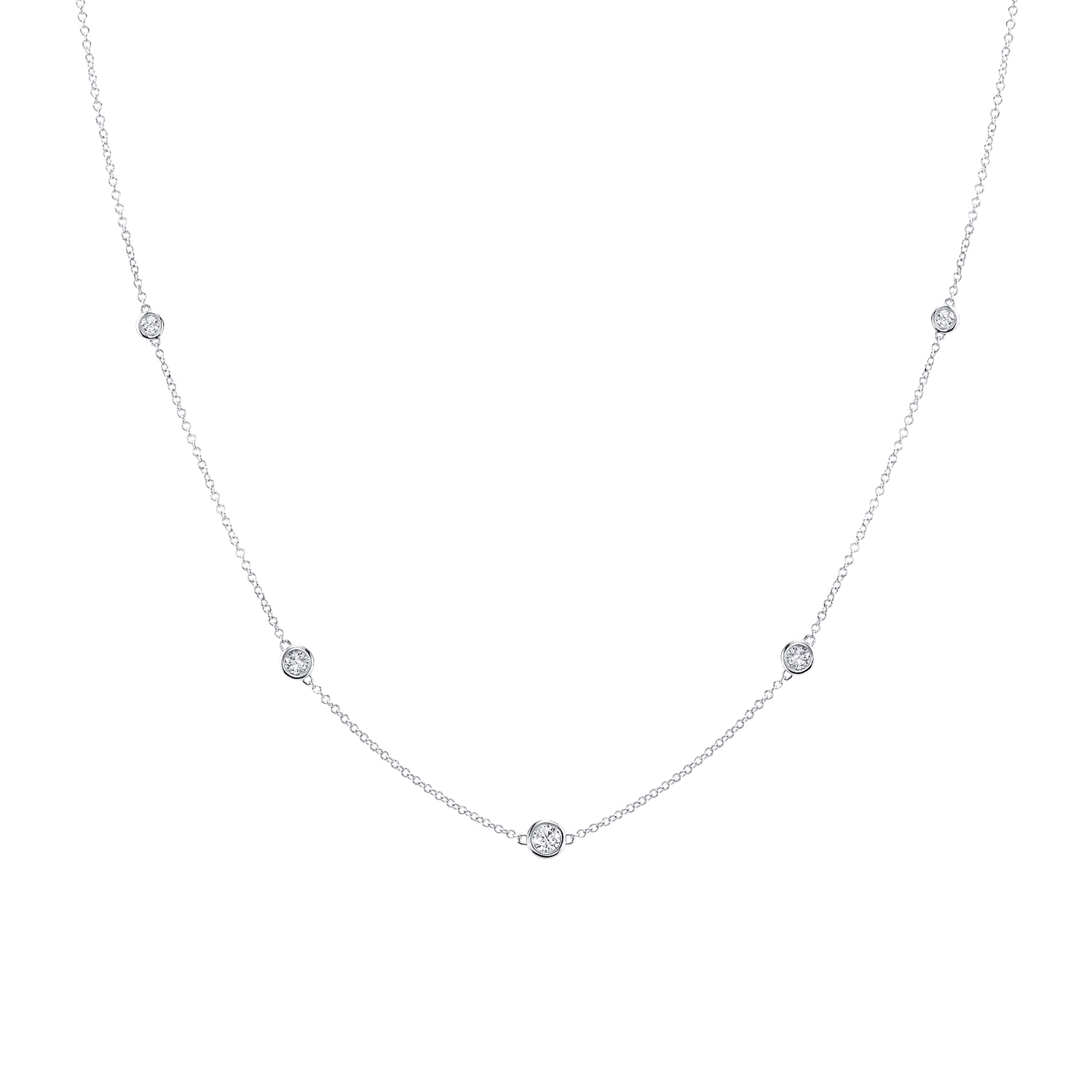 Diamond Bezel Strand Necklace