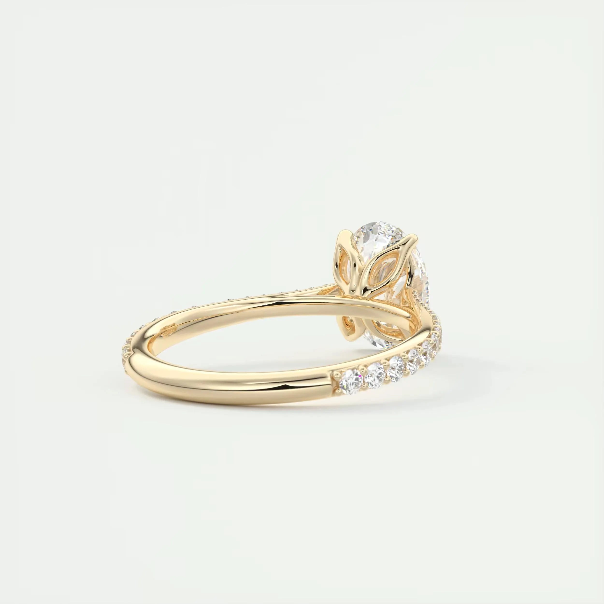 2.35 TCW Oval Cut Lab Grown Diamond Solitaire Accent Ring, 14K Solid Gold Engagement Ring, Wedding Ring, Bridal Ring, Anniversary Gift Ring.