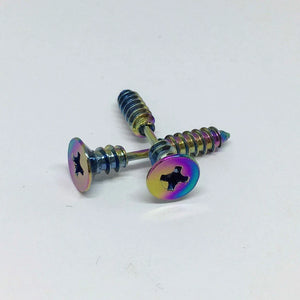 Stainless Steel Screw Stud Earrings - Nail Design 2.4Cm - Unisex Hypoallergenic Earrings
