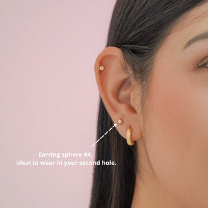 Handmade 18K Gold Plated Ball Stud Earrings, Hypoallergenic 4Mm