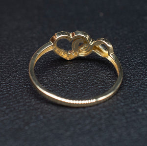 10K Real Solid Yellow Gold Infinity Heart Ring, 10K Solid Gold Women Heart Ring, Infinity Symbol Gemstone Gold Ring, Valentine'S Day