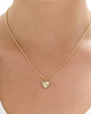 Stunning Fluted Heart Diamond Pendant - Elegance Redefined.