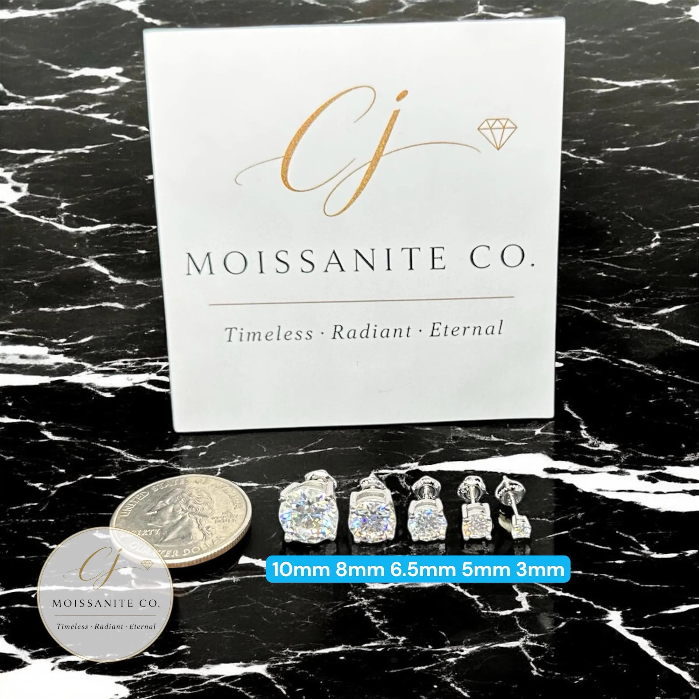 Moissanite Stud Earrings 3Mm–10Mm, 925 Sterling Silver Screw Back, VVS1 GRA Certified, Diamond Alternative Studs for Men Women, Mothers Day