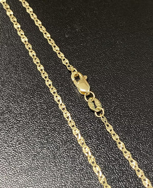 Solid 18K Gold Diamond Cut Chain Necklace, 1.75Mm