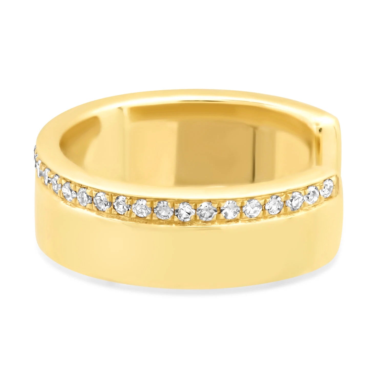 14K Gold with Diamond Bold Ear Cuff