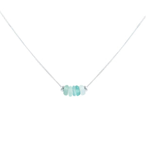 Dainty Aqua Sea Glass Bracelet in Sterling Silver - Perfect Beach-Inspired Jewelry Gift.