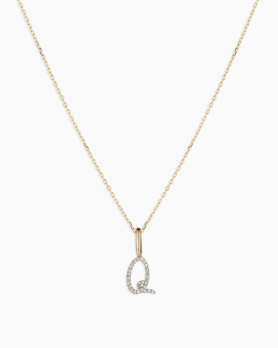 Diamond Script Alphabet Charm Necklace