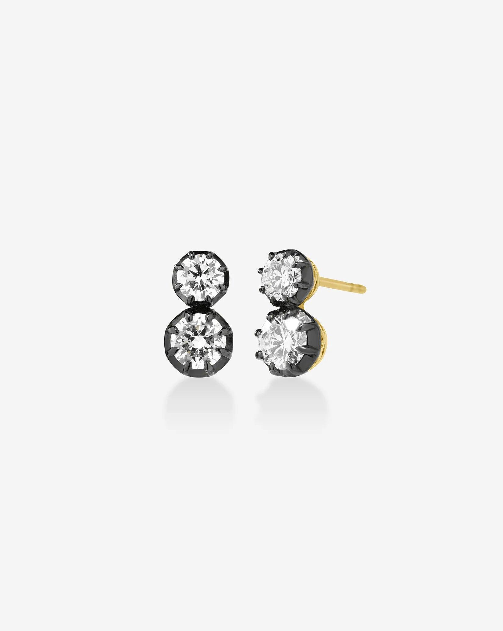Elegant Georgian Lab Diamond Duo Studs - Timeless Brilliance for Every Occasion.