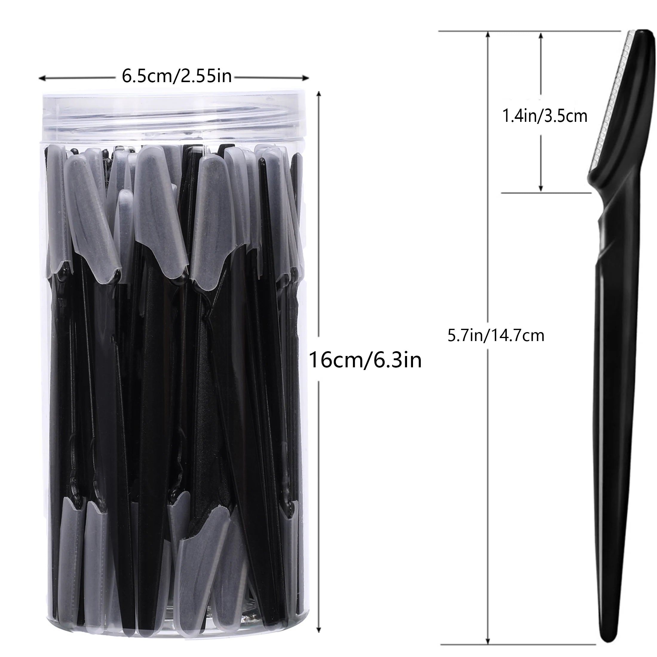 5Pcs/10Pcs/20Pcs/40Pcs Eyebrow Trimmer, Facial Razor, Hair Removal Tool, Anti‑Scratch Eyebrow Blade in Can, Beauty Tool