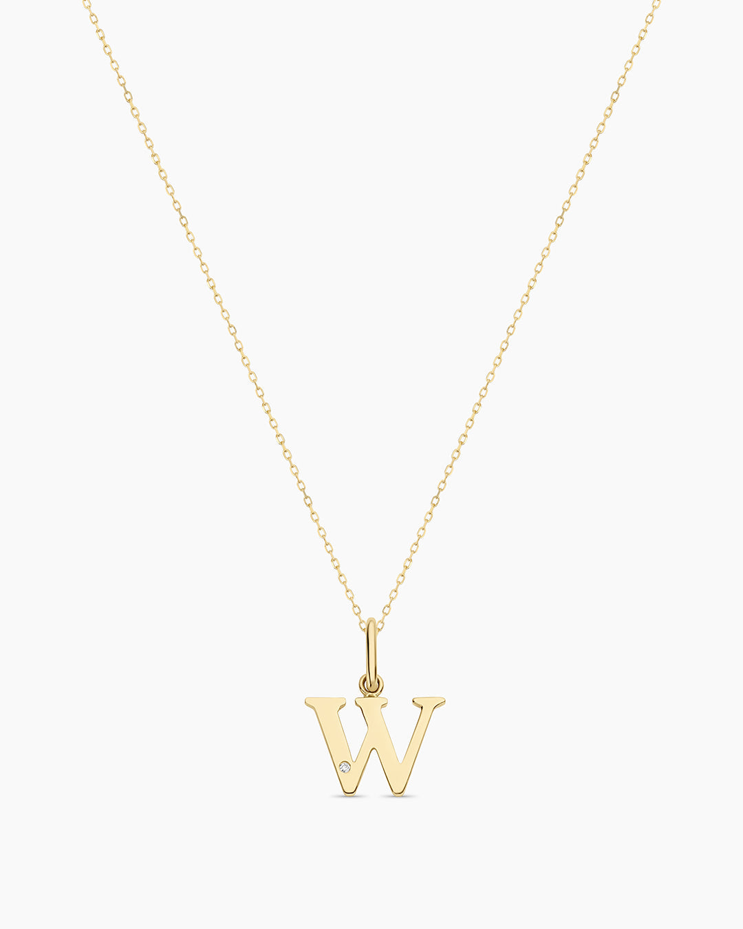 Diamond Vintage Alphabet Charm Necklace
