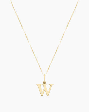 Diamond Vintage Alphabet Charm Necklace