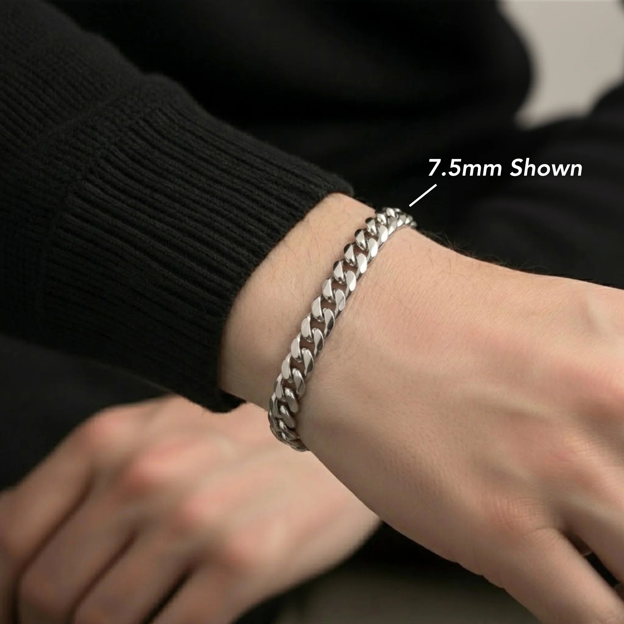 Sterling Silver Italian Curb Link Bracelet, Lobster Lock