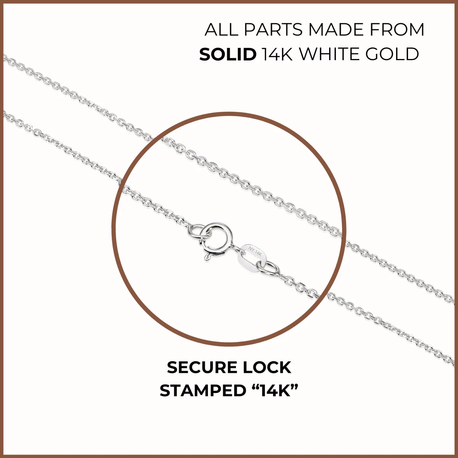 14K Gold Diamond Cut Cable Chain, Available in 14K Yellow or White Gold, Pendant Chain Necklace