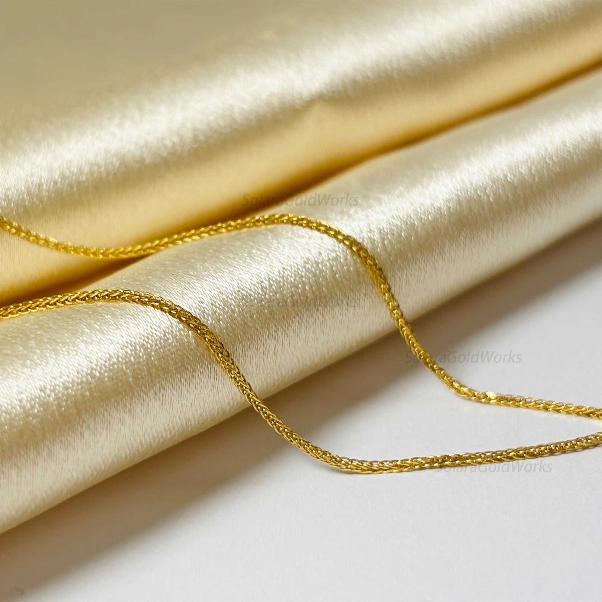 Minimalist 24K Solid Gold Necklace, Handmade Yellow Gold