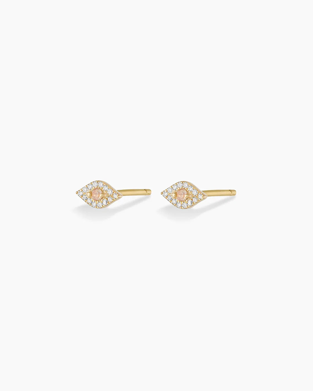 14K Diamond Evil Eye Studs