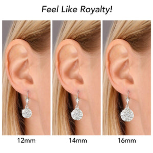 Elegant 925 Sterling Silver Crystal Ball Dangle Earrings with French Back - Perfect Gift for Her.