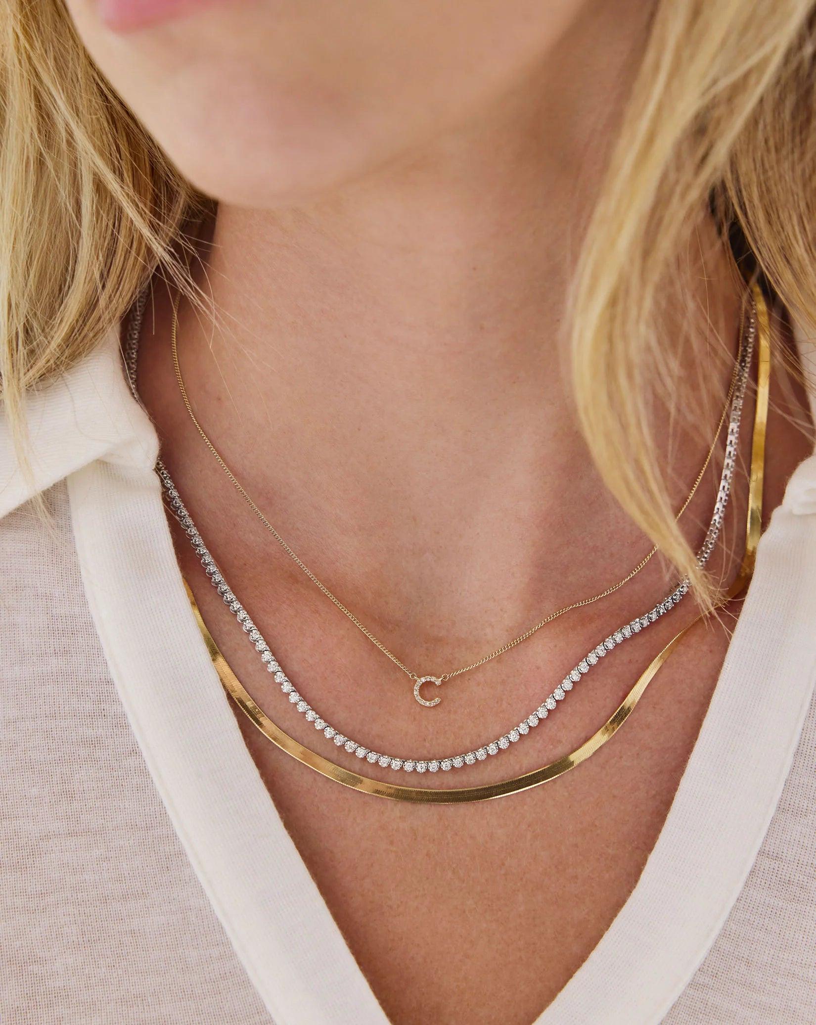 Elegant Mini Diamond Tennis Necklace - Timeless Sparkle for Every Occasion.