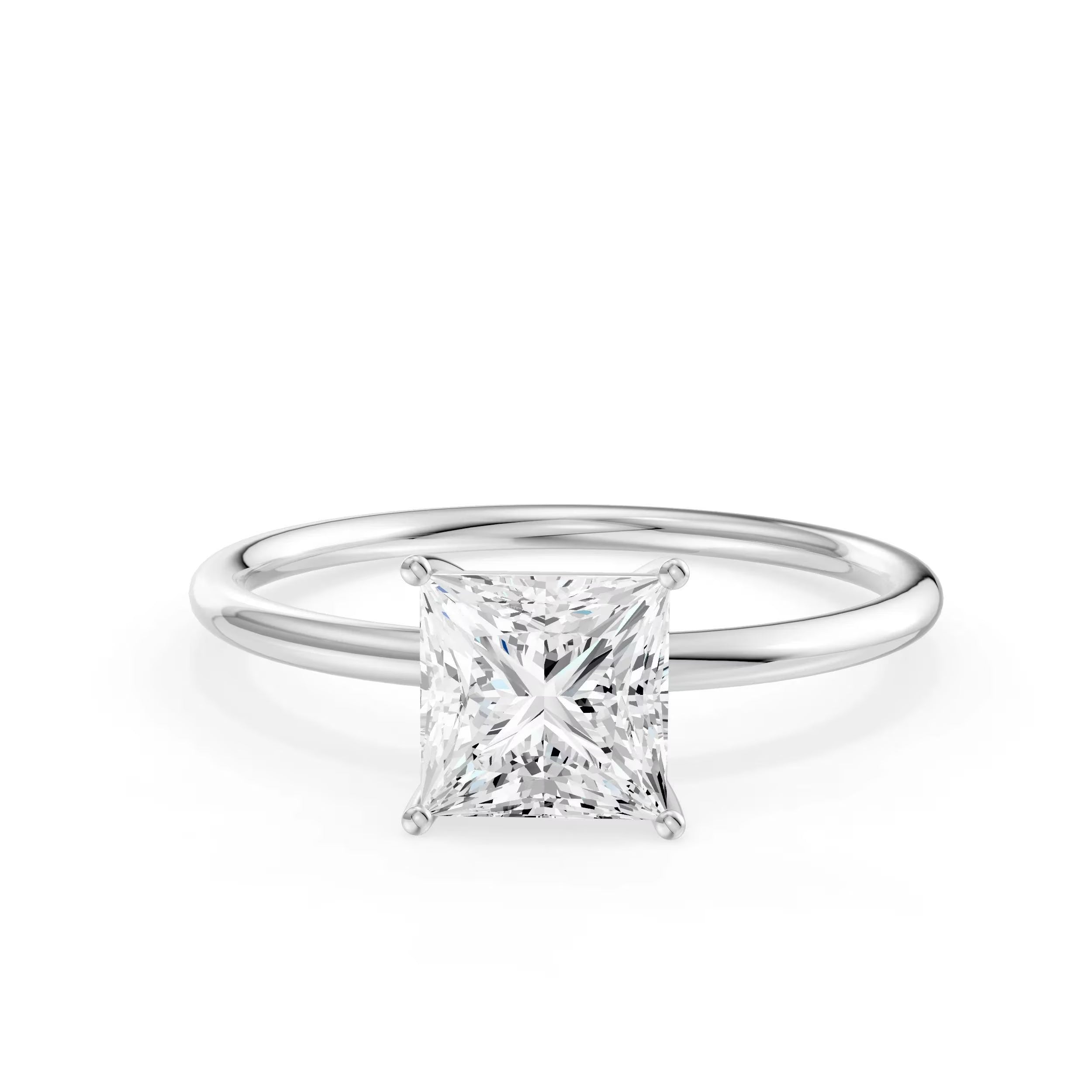 Stunning 10K Yellow Gold Princess Cut Diamond Solitaire Engagement Ring - The Perfect April Birthstone Gift for Her