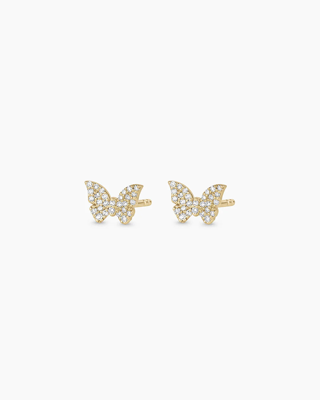 14K Diamond Butterfly Studs