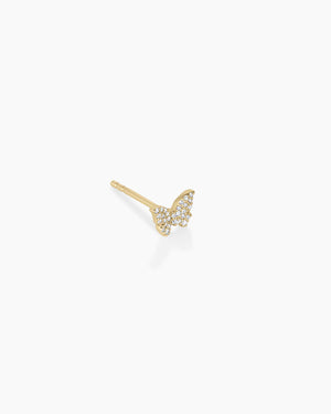 14K Diamond Butterfly Single Stud