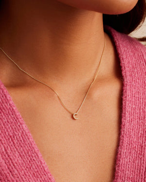 14K Diamond Alphabet Necklace