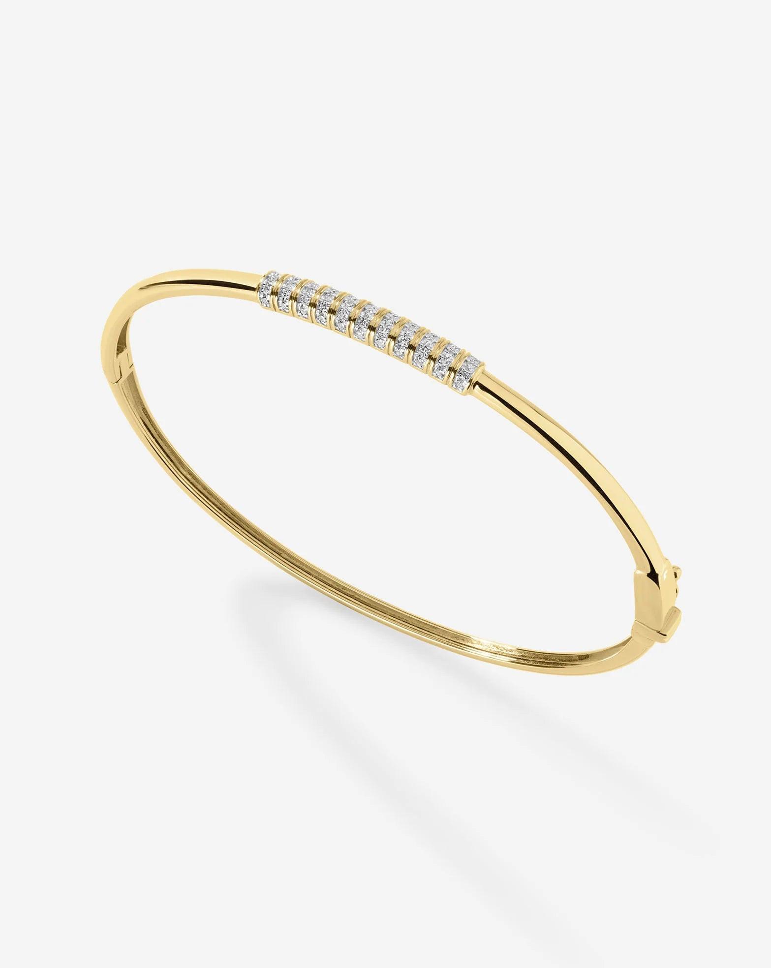 Elegant Diamond Bar Bangle - Timeless Luxury Accessory.
