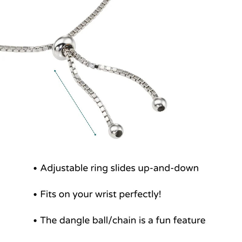 925 Sterling Silver Best Mom Bracelet, Adjustable Size 6In-9In