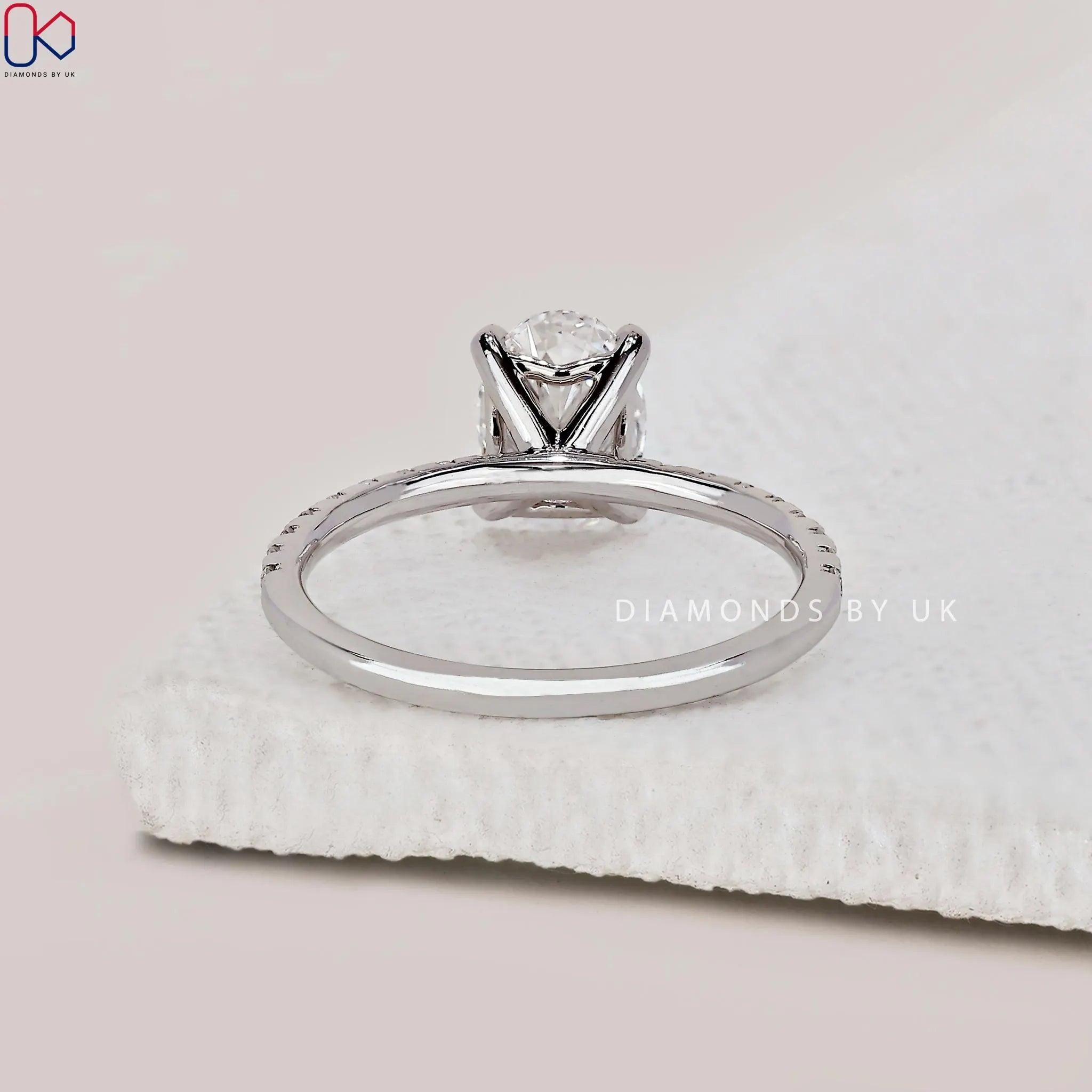Real Oval Lab Grown Diamond Engagement Ring Oval Lab Diamond Anniversary Ring Oval Brilliant Lab Diamond Ring Oval Proposal Ring for Her