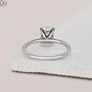 Real Oval Lab Grown Diamond Engagement Ring Oval Lab Diamond Anniversary Ring Oval Brilliant Lab Diamond Ring Oval Proposal Ring for Her