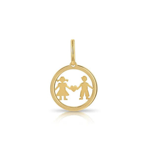 Charming 14K Yellow Gold Heart Pendant Necklace for Boys & Girls.