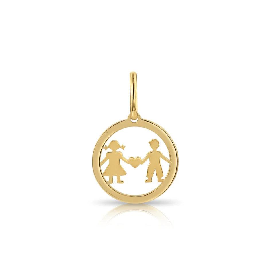 Charming 14K Yellow Gold Heart Pendant Necklace for Boys & Girls.