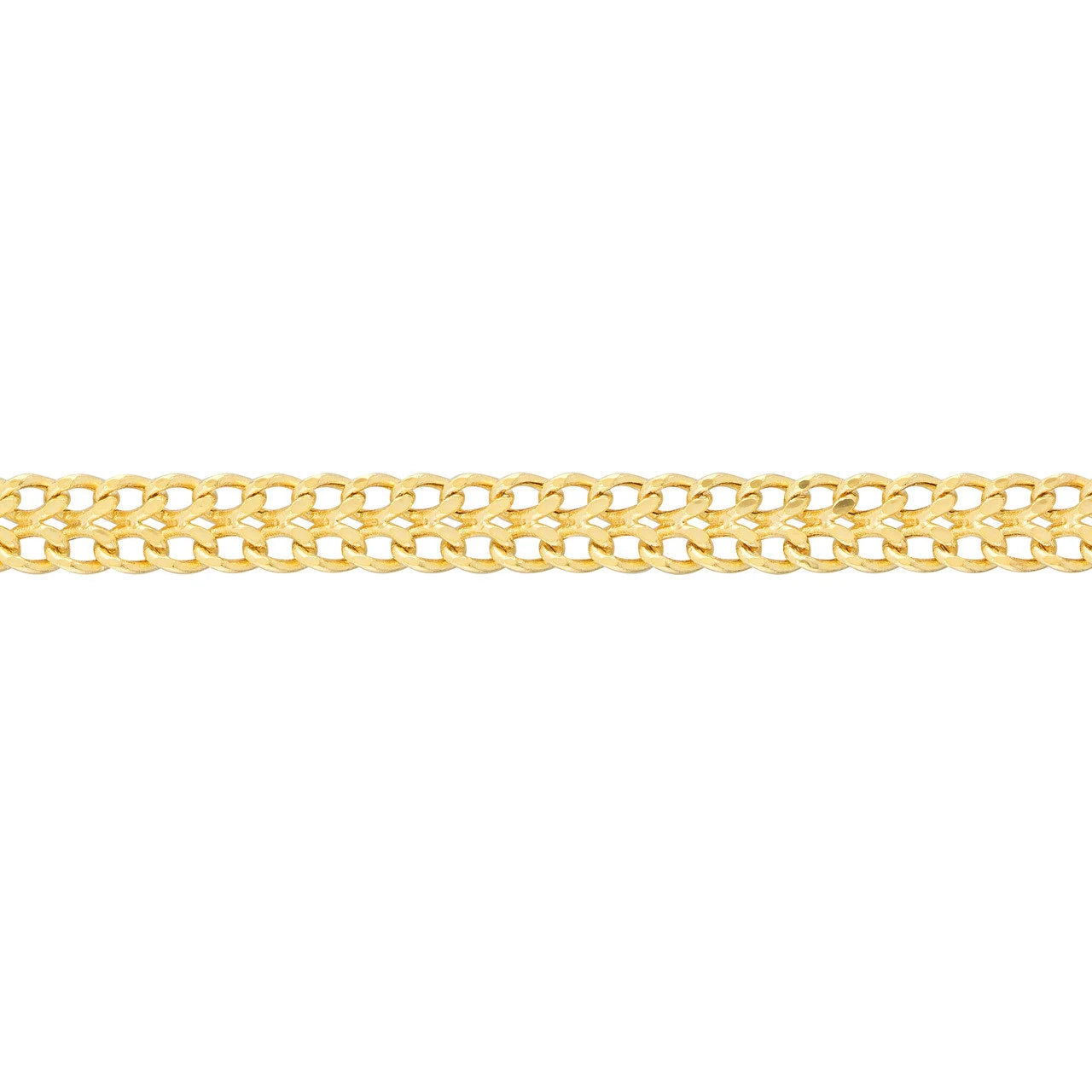 4.3Mm Diamond Cut Curb Bismark Chain Anklet Real 14K Yellow Gold 10"