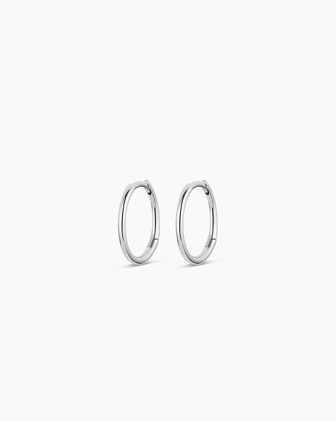 14K White Gold Classic Huggies
