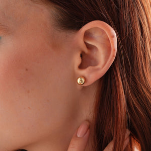 14K Gold Ball Stud Earrings 5Mm Solid Yellow Gold Studs Minimalist Everyday Jewelry Push Back Earrings Gift for Her Women