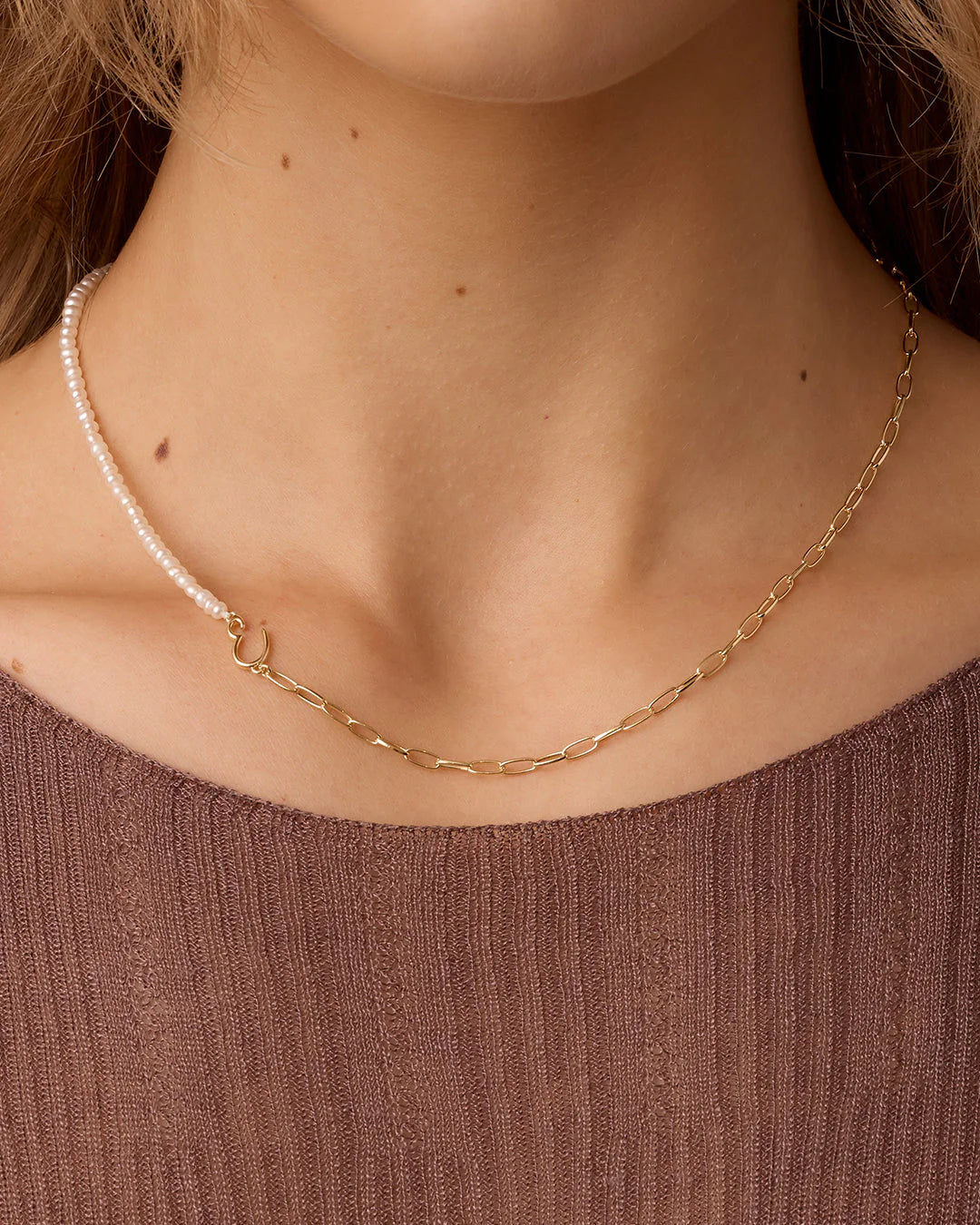 Lou Pearl Alphabet Necklace NikNenz™ Premium Gold & Diamonds