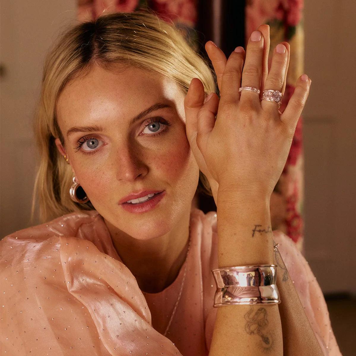 Stunning Polly Sterling Silver Crystal Stacking Ring - Elevate Your Style!.