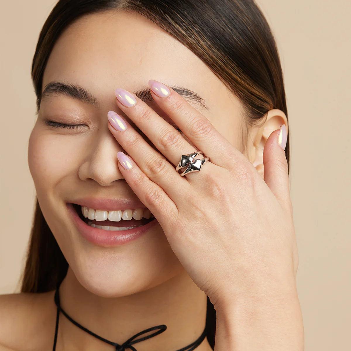 Elegant Silver Heart Signet Ring - Timeless Love Accessory.