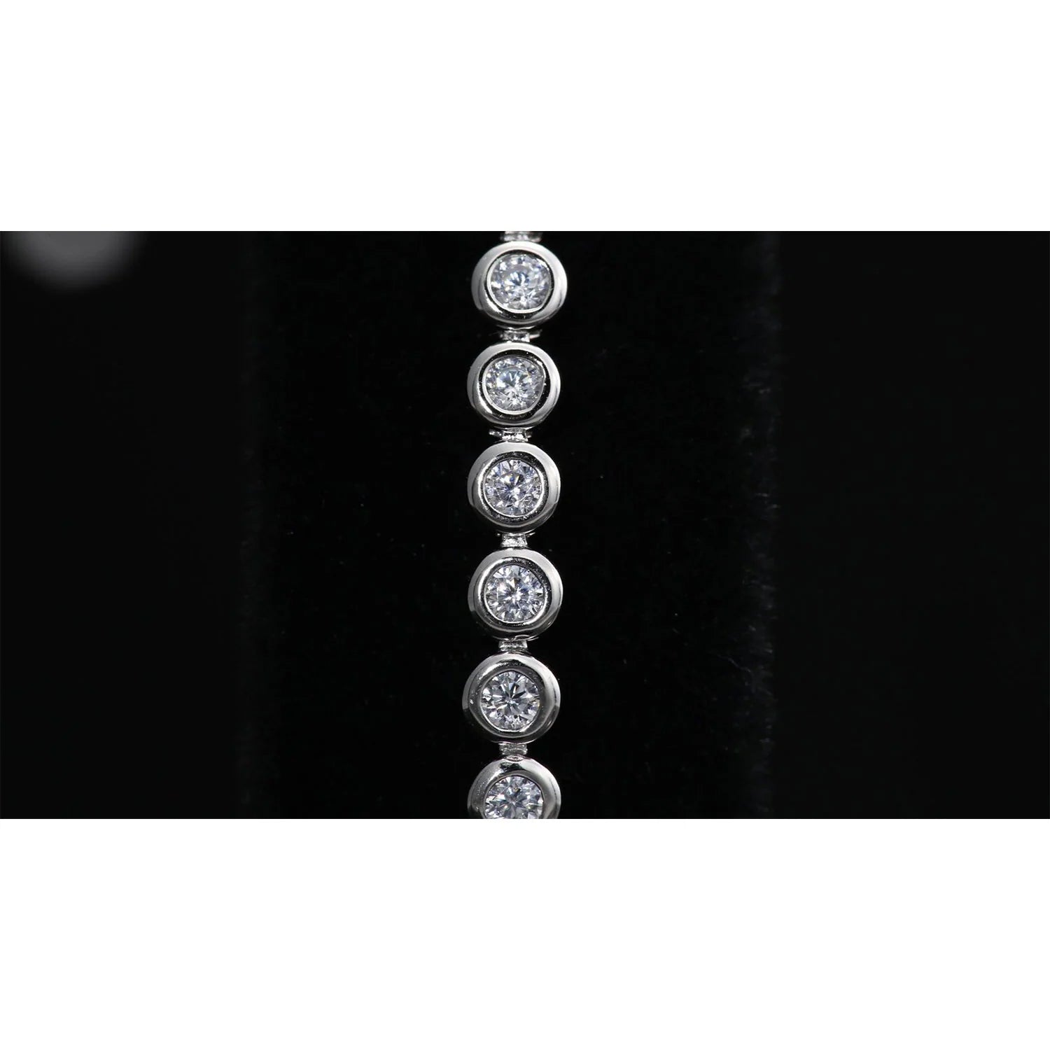 CZ Elegant Tennis Bracelet, Adjustable in Sterling Silver
