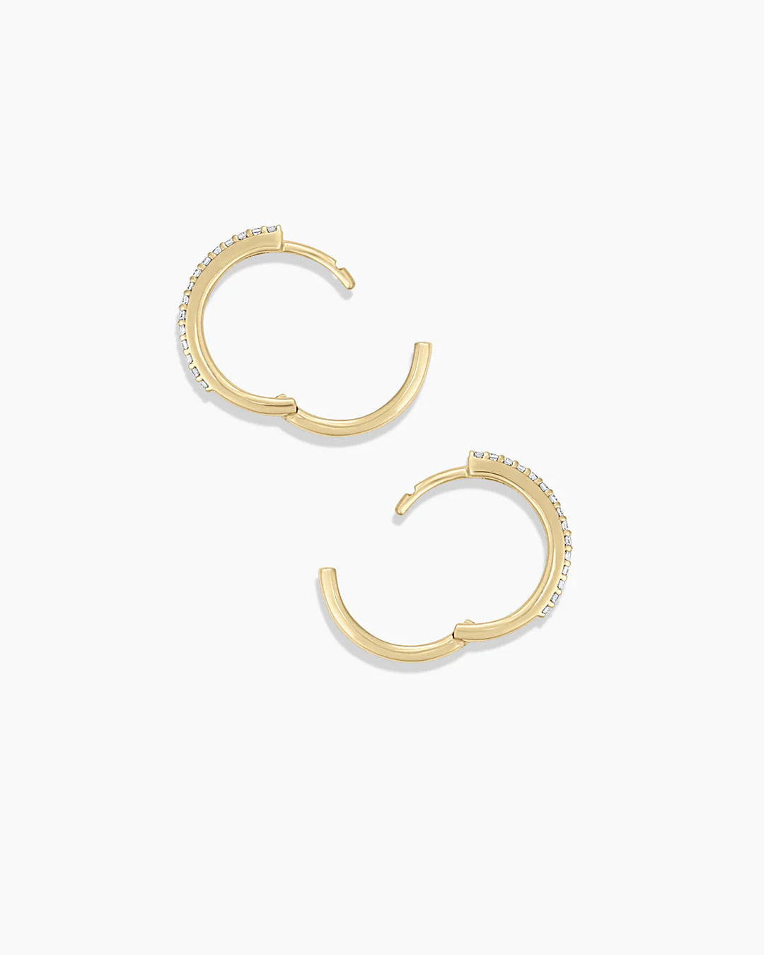 14K Diamond Double down Huggies