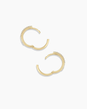 14K Diamond Double down Huggies