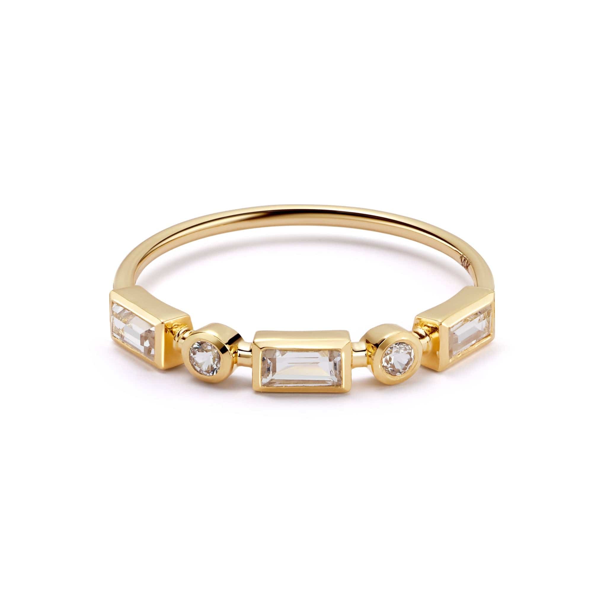 Estée Lalonde Fine Baguette Sapphire Ring 14Ct Solid Gold