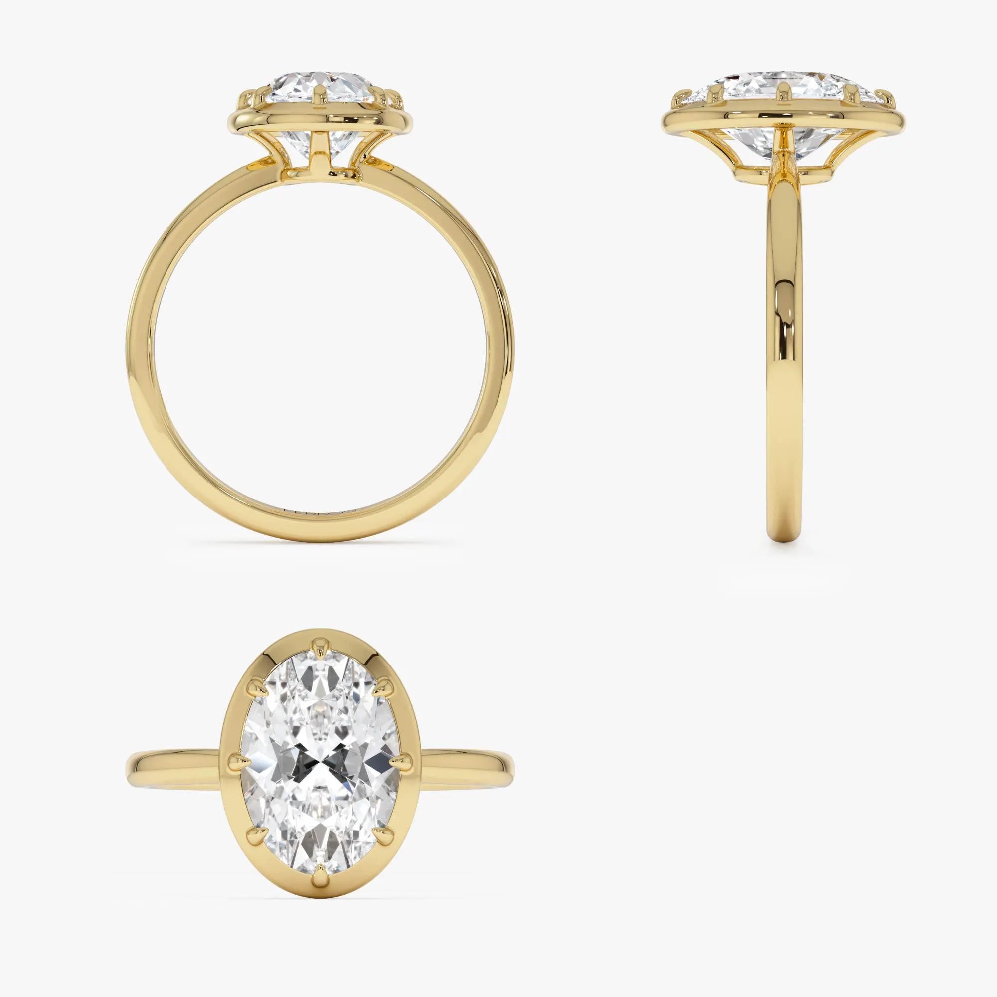 2.00 Ctw Oval Lab Diamond 14K Gold Solitaire Engagement Ring