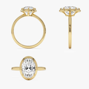 2.00 Ctw Oval Lab Diamond 14K Gold Solitaire Engagement Ring