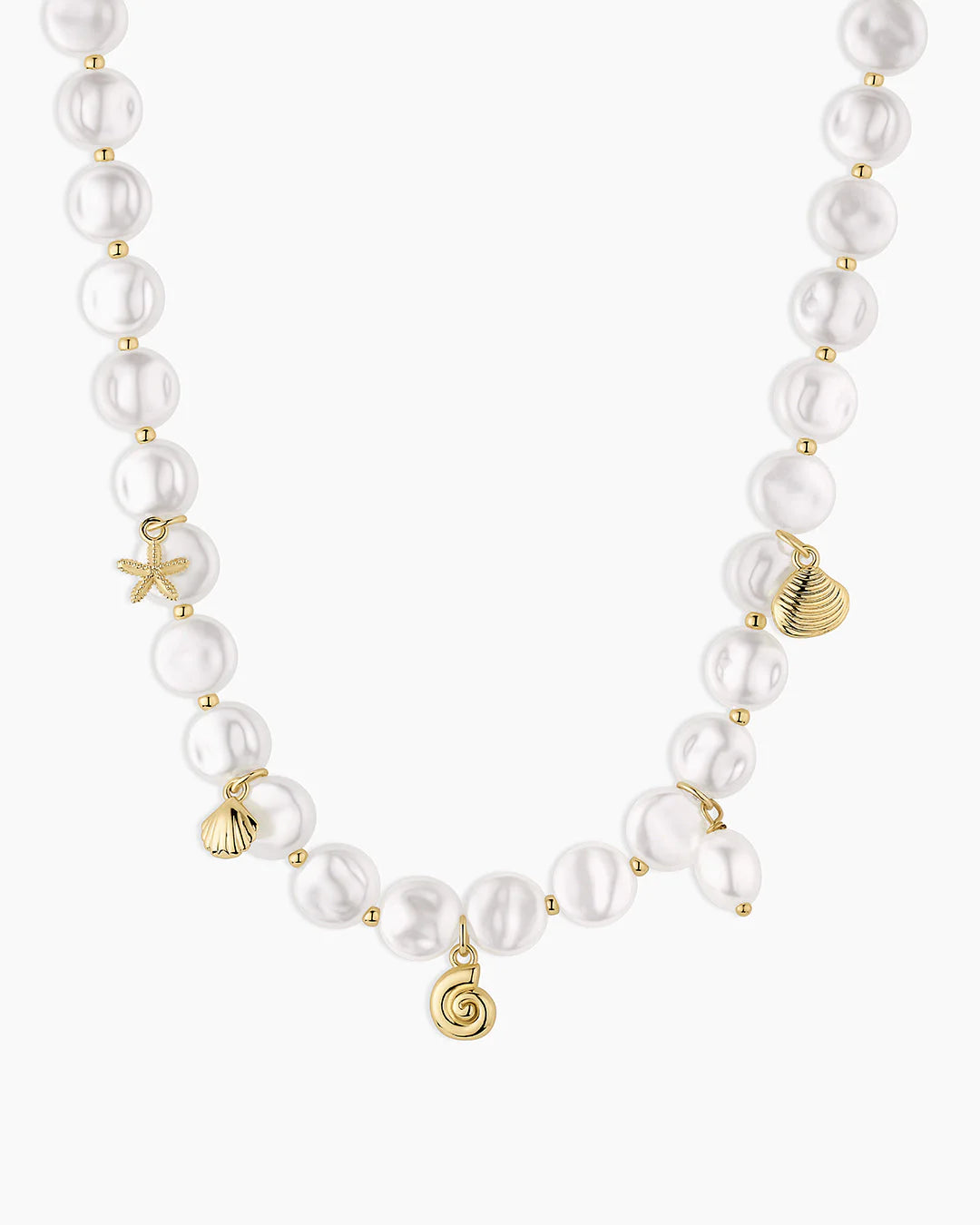 Reese Pearl Mini Charm Necklace NikNenz™ Premium Gold & Diamonds