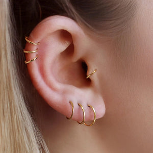 20G Tiny Huggie Hoop Earrings, Plain Helix Hoop Earrings, Dainty Hoop Earrings,Dainty Tiny Sterling Silver Huggies, 18K Gold Plated Hoops,