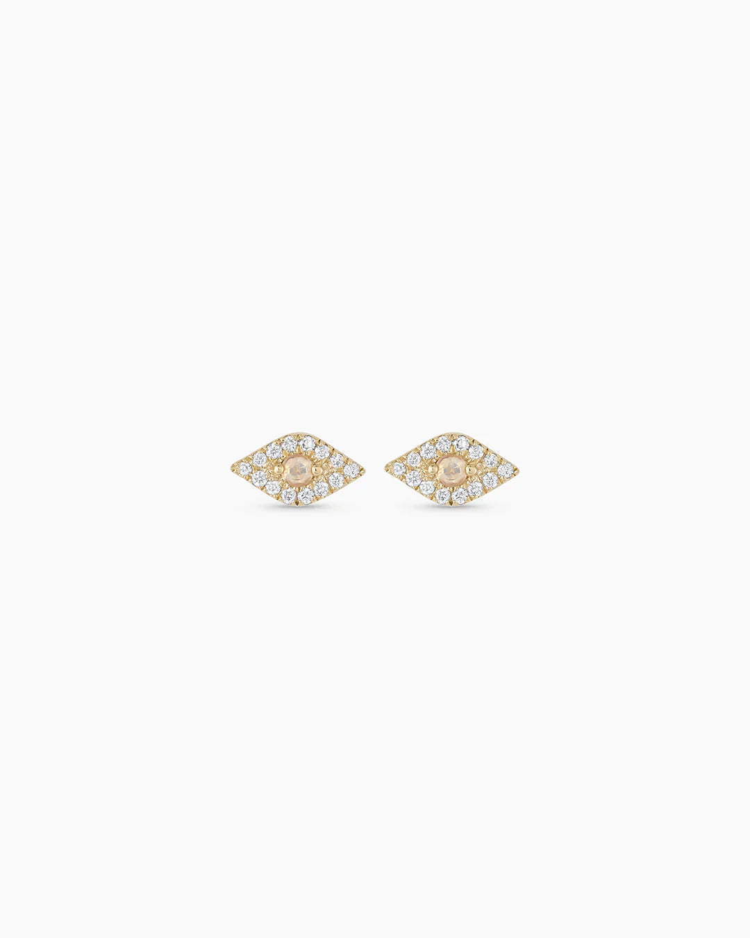 14K Diamond Evil Eye Studs